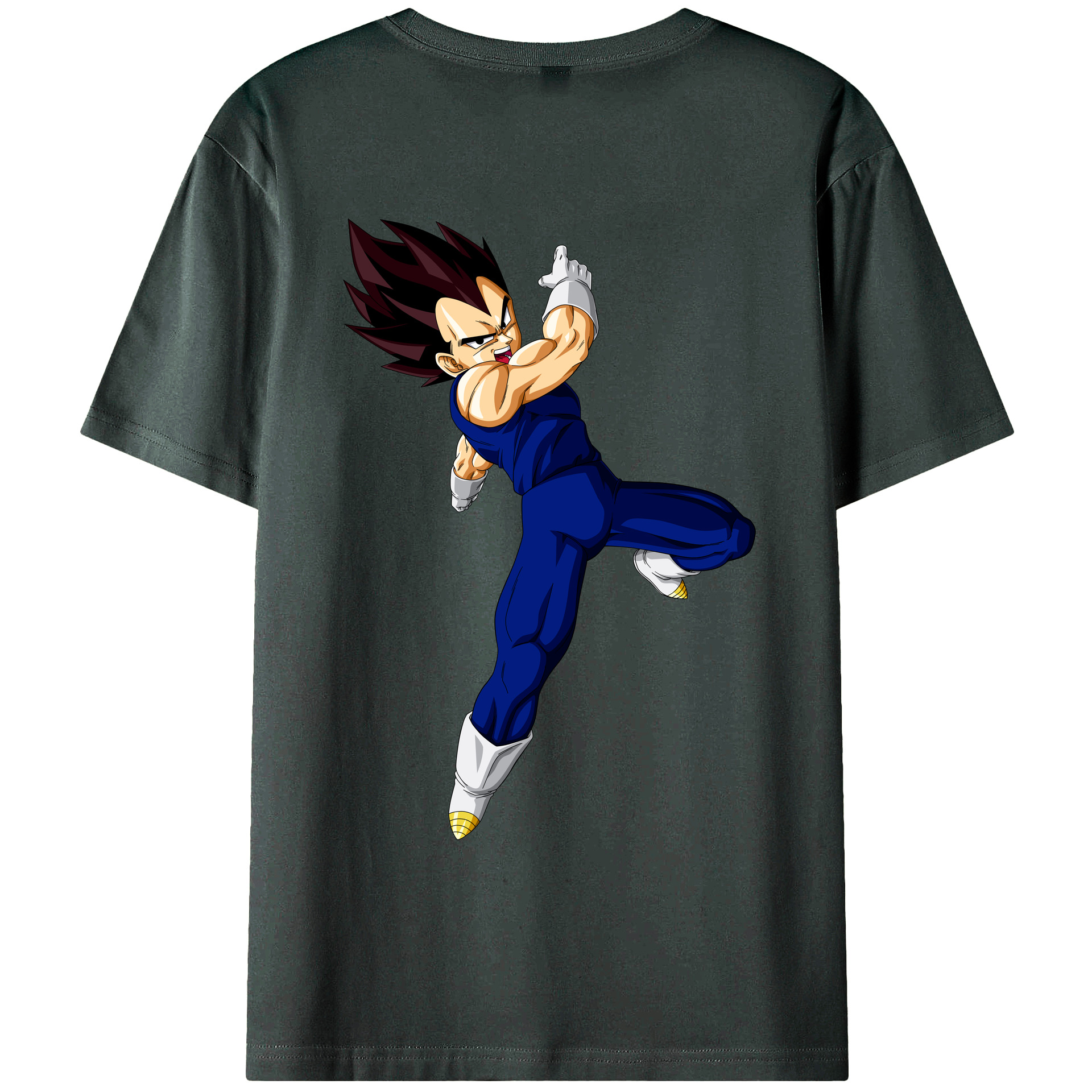 （画像用） ドラゴンボール ベジータ四世（Bejīta Yonsei）DRAGON BALL Vegeta IV 綿100％ メンズ半袖Tシャツ（バックプリント） 通気性